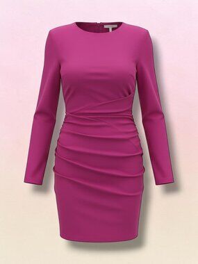 ASOS Design Structured Knit Fuchsia Dress